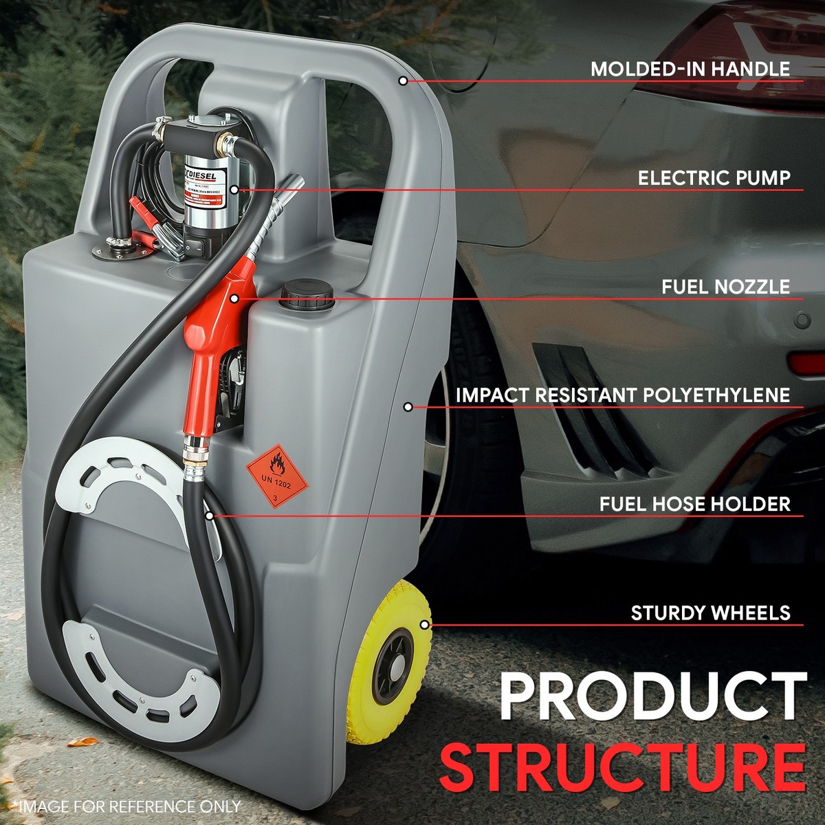 100L(26 Gal) Portable Fuel Caddy Oil Tank Container with Diesel