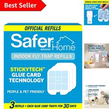 Contrôle des insectes d'intérieur : 3 recharges de cartes de colle plus sûres pour piège à mouches SH502 - coffre-fort familial