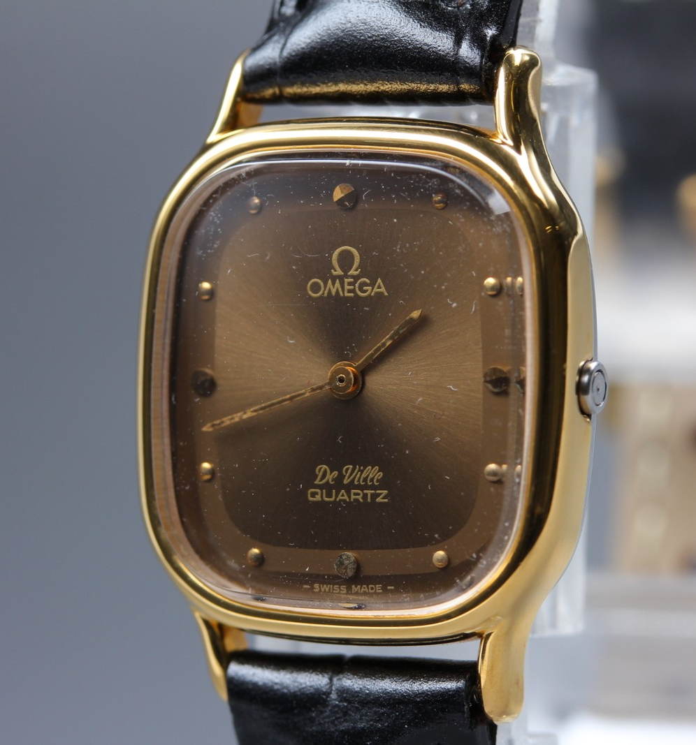1978 Near MINT OMEGA De Ville 22mm 591.0084 Quartz Brown Dial