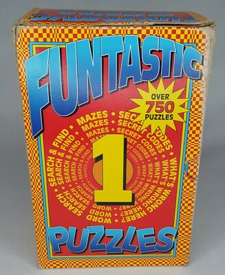 Vintage Funtastic Puzzles Kids Books Inc. Complete Box Set 1-6, Mazes etc.