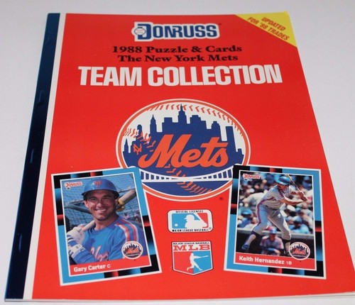 1988 UNCUT NEW YORK METS TEAM SET DONRUSS PUZZLE & 27 TRADING CARDS BOOKLET - Bild 1 von 3