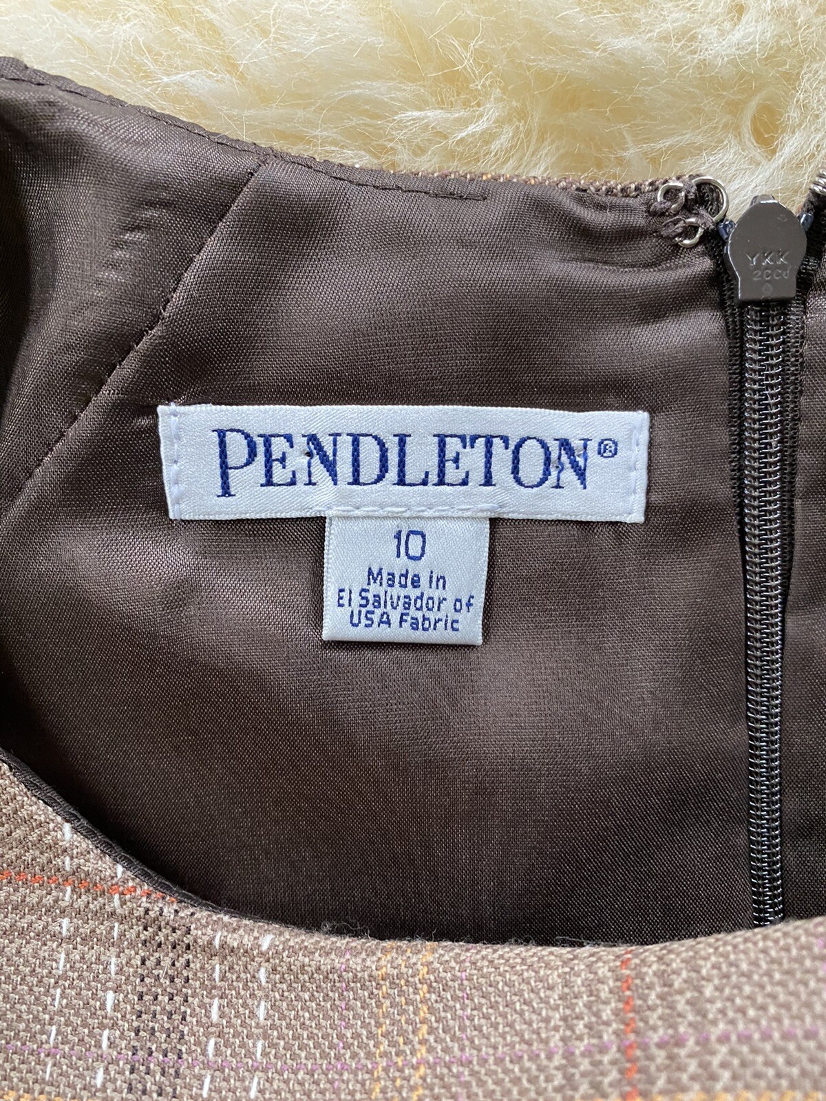 Pendleton Wool Tunic Top Fully Lined Brown & Tan … - image 10