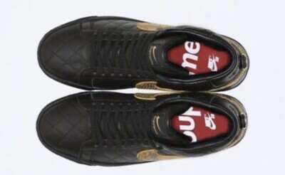 Nike SB Zoom Blazer Mid QS x Supreme Black SNAKESKIN SIZE 8.5 NEW