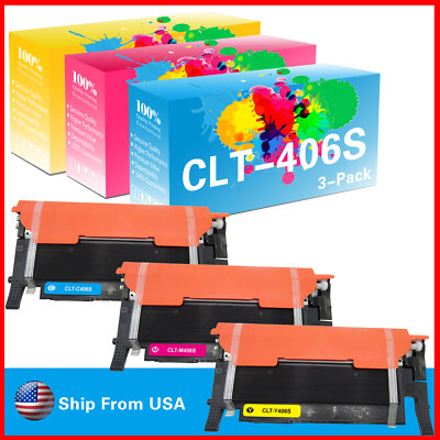 3PK CLT-406S 406S CLT406S Toner Cartridge for C460 CLP-360N Printer (CMY)