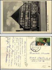 Gardelegen old postcard before 1945 car German house 1973 demand mail used postcard