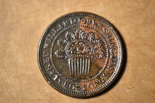 (1837) Hard Times Token- Alfred Willard- AU with a few marks.  Nice Color.