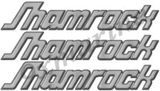 SHAMROCK Brushed Metal Vinyl Decal Boat Stickers 3 PC Set, 10"x 2.5" Each