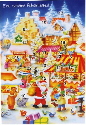 KE Weihnachtskalender als Karte Weihnachten Weihnachtskarte Kalender SantaClaus