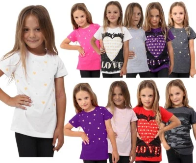 GW CLASSY OUTFIT Girls Printed T Shirts Fashion Kids Casual Dance & Party Tops