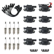 For Chevrolet GMC 8 PACK UF413 Ignition Coil + 41-962 Spark Plug + 9748UU Wire