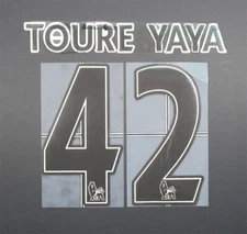 2007 - 2013 OFFICIAL SPORTING ID LEXTRA TOURE YAYA 42 PLAYER SIZE BLACK NAMESET
