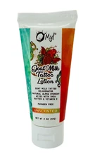 O My Goat Milk Tattoo Lotion Unscented 2 oz Tattoo Skin Care Rejuvenates Color