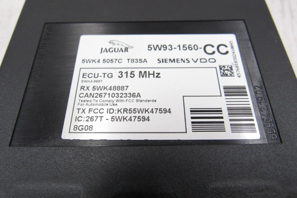 08-09 Unidad de módulo de monitor de presión de neumáticos Jaguar XJ8 XJR VDP X358 TPMS OEM C2C378 Foto 2 de 3