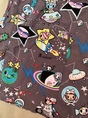 Tokidoki Koi Scrub Top Xs Womens Space Rocket | eBay