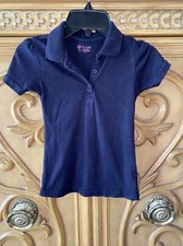 Girls Navy Blue pull over collar SHIRT size XS 4/5