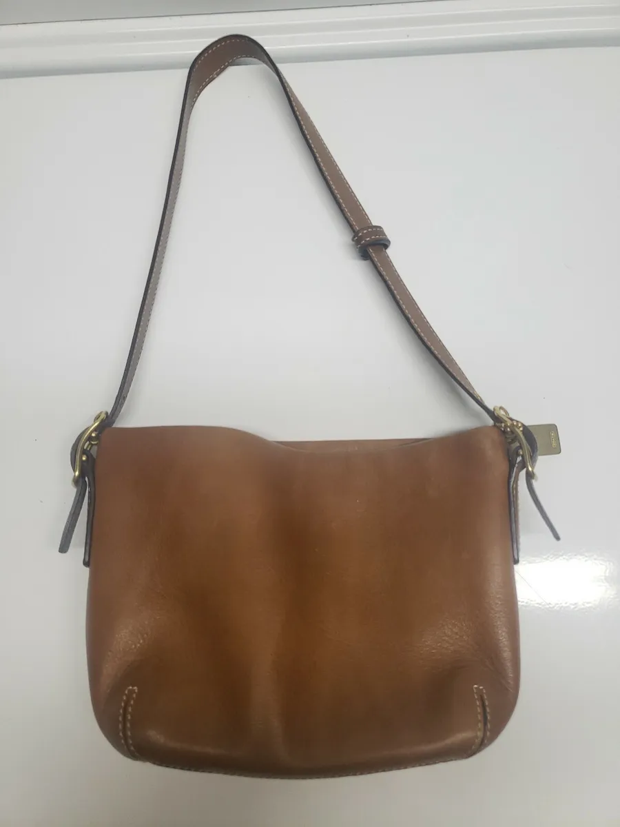 SALE Vintage Coach Pocket Purse in British Tan Leather and 