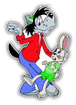 Nu Pogodi Dance Cartoon Car Bumper Sticker Decal