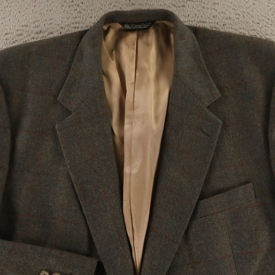 Jaqueta Christian Dior Vintage XL Janela Xadrez Marled 100% Lã Tweed Blazer 48R - Imagem 2 de 4