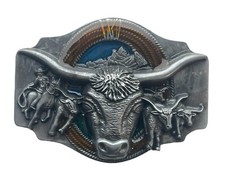 Rodeo Belt Buckle for Men American Cowboy Bull Buffalo Western Belt Buckles
