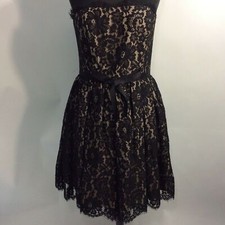 Robert Rodriguez Neiman Marcus Target Black Strapless Lace Dress Size 6