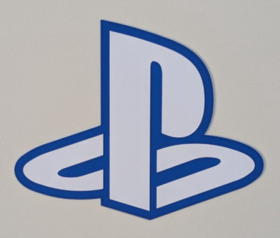 Playstation BLUE/WHITE Logo Sign Display Wall Art 3d Printed