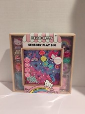Hello Kitty - Sensory Play Bin w/ Sand, Rocks, Reusable Wooden Box 10" x 10" New