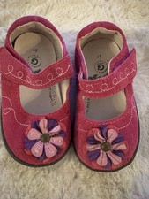 Pediped Grip-n-Go Pink Suede Mary Jane Shoes Size 21 Gently Loved