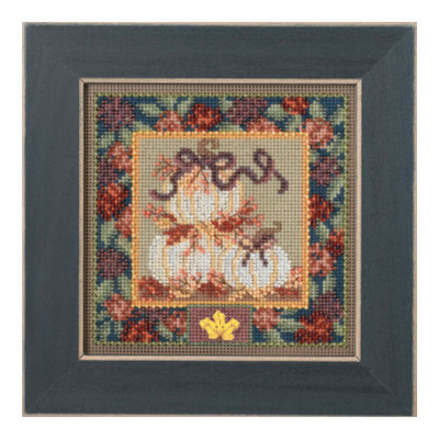 Mill Hill White Pumpkins Halloween Autumn Buttons and Beads Cross Stitch Kit