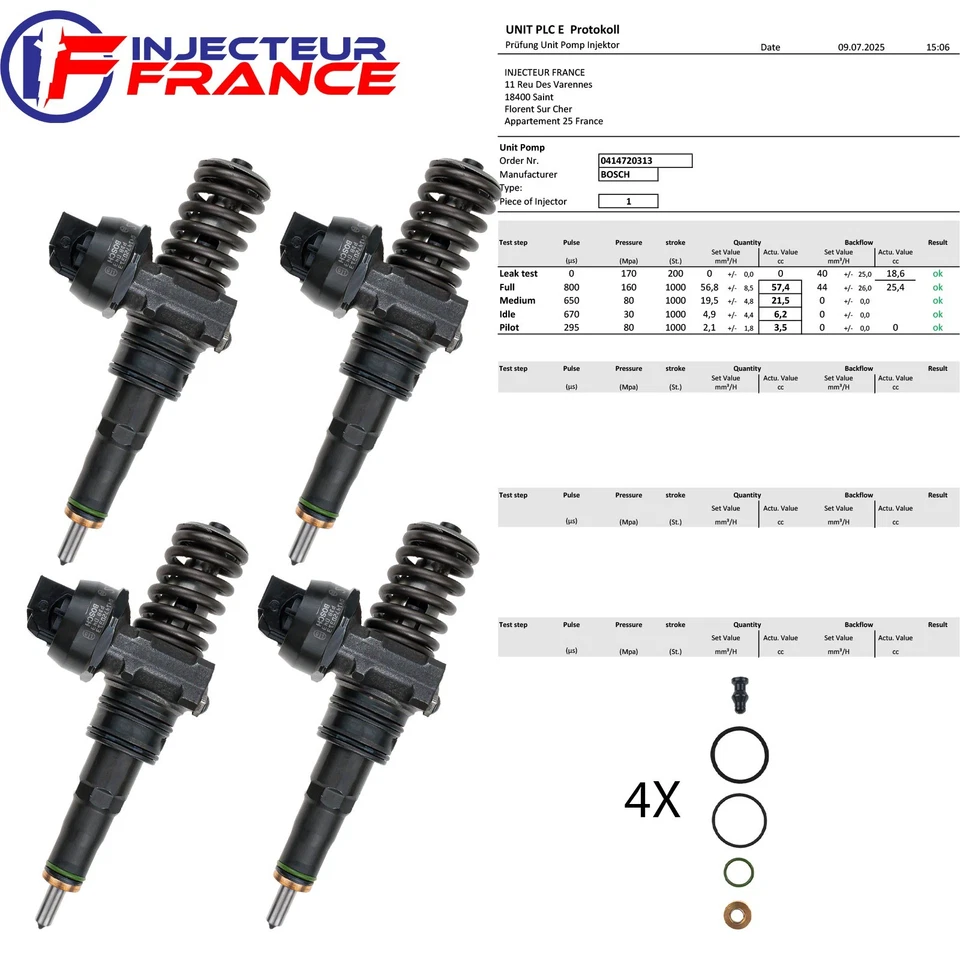 4x 0414720313 Bosch Buse Pompe Unité Pde Audi Seat Skoda VW 1.9 TDI 038130073BN - Photo 2/4