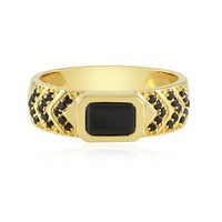 Cavill Ring Schwarzer Spinell 1,27Ct Gold 925 Silber Vergoldet Damen