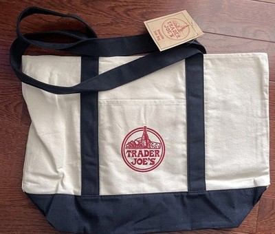 Trader Joe's Reusable Canvas Eco Tote Bag Heavy Duty Grocery Bags NEW