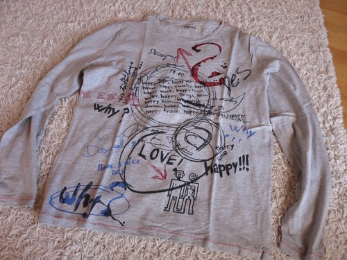 4 magliette Desigual magliette magliette maniche lunghe colorate bianco grigio oliva taglia XXL - Foto 2 di 11