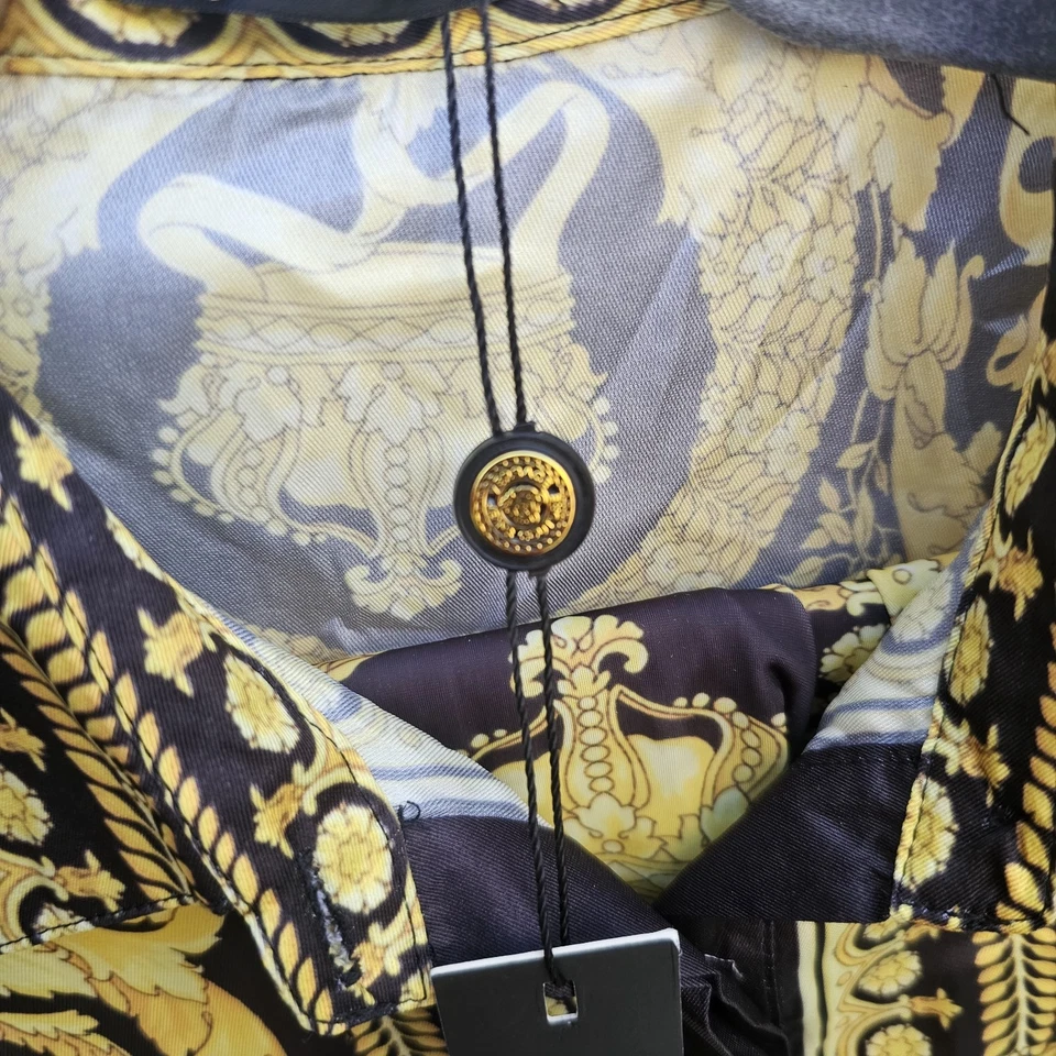 Conjunto de Camisa y Pantalones Versace Para Hombre Estampado Barroco Nuevo con Etiquetas Auténtico Negro/Dorado, Talla S Foto 4 de 4