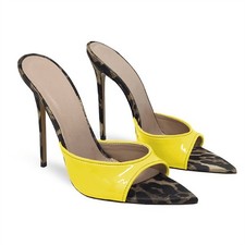 Women's Open Toe Stiletto High Heel Slippers Dress Formal Slides Mules Sandals