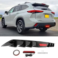 For Toyota Highlander XLE XSE 34" Rear Bumper Diffuser Lip Spoiler w/ Led Light