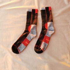 Bombas Men's Calf Socks Size L Black Red Athletic Crew New