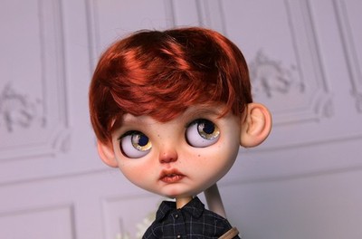 1/6 Wig Short Hairs Slightly Curly Hairs Faux Mohair Silk Wig For BL Doll