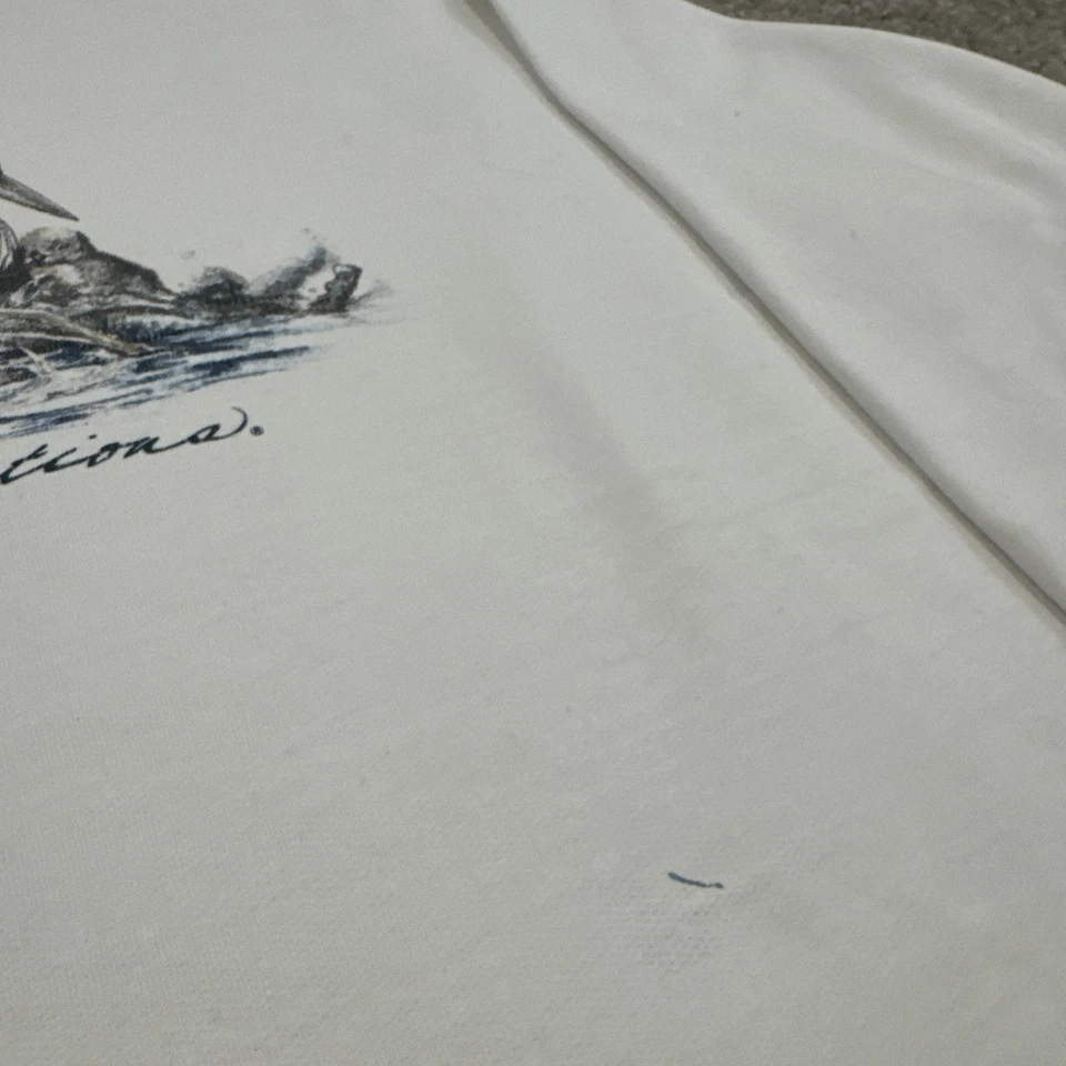 Sudadera Grande Cuello Redondo Blanca Arte Pato Pájaro Northern Reflections De Colección Años 90 Foto 4 de 4