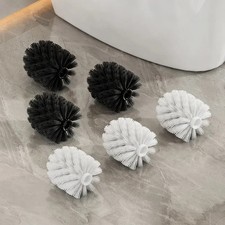 Toilet Brush 3pcs Bathroom Cleaning Household Head No Dead Corners White and New