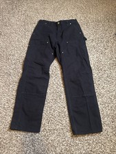 Vtg Carhartt Double Knee Carpenter Pants B01 BLK Black Mens 34/32 Loose Fit