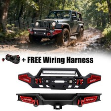 Off-road Steel Front Bumper Rear Back Bumper Fit 2007-2018 Jeep Wrangler Jk
