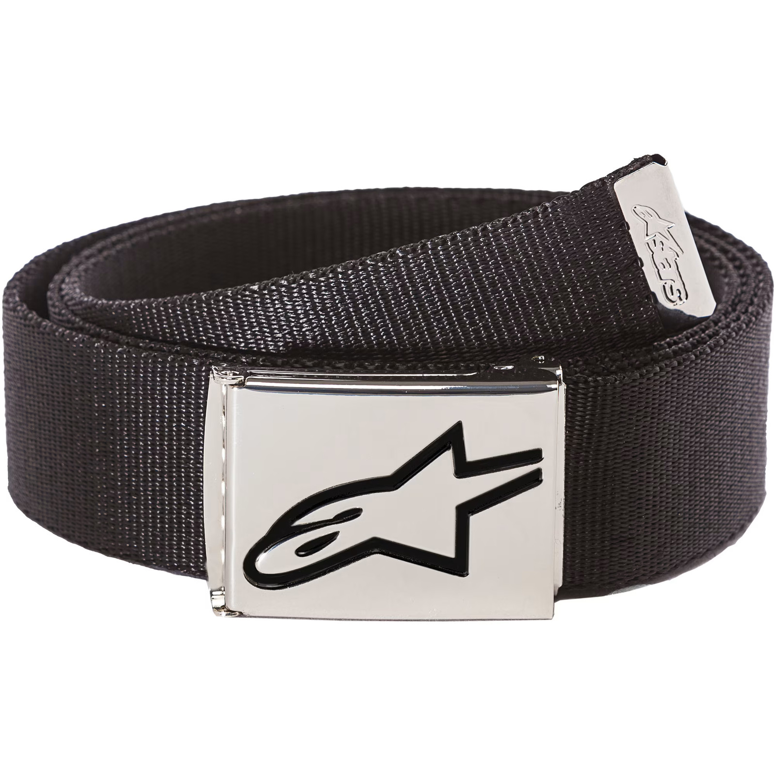 Alpinestars Motorbike Motorcycle Casual Ageless Web Belt - Black / Chrome