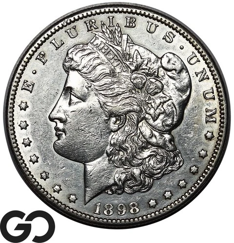 1898-S Morgan Silver Dollar Coin, Choice AU+ Better Date