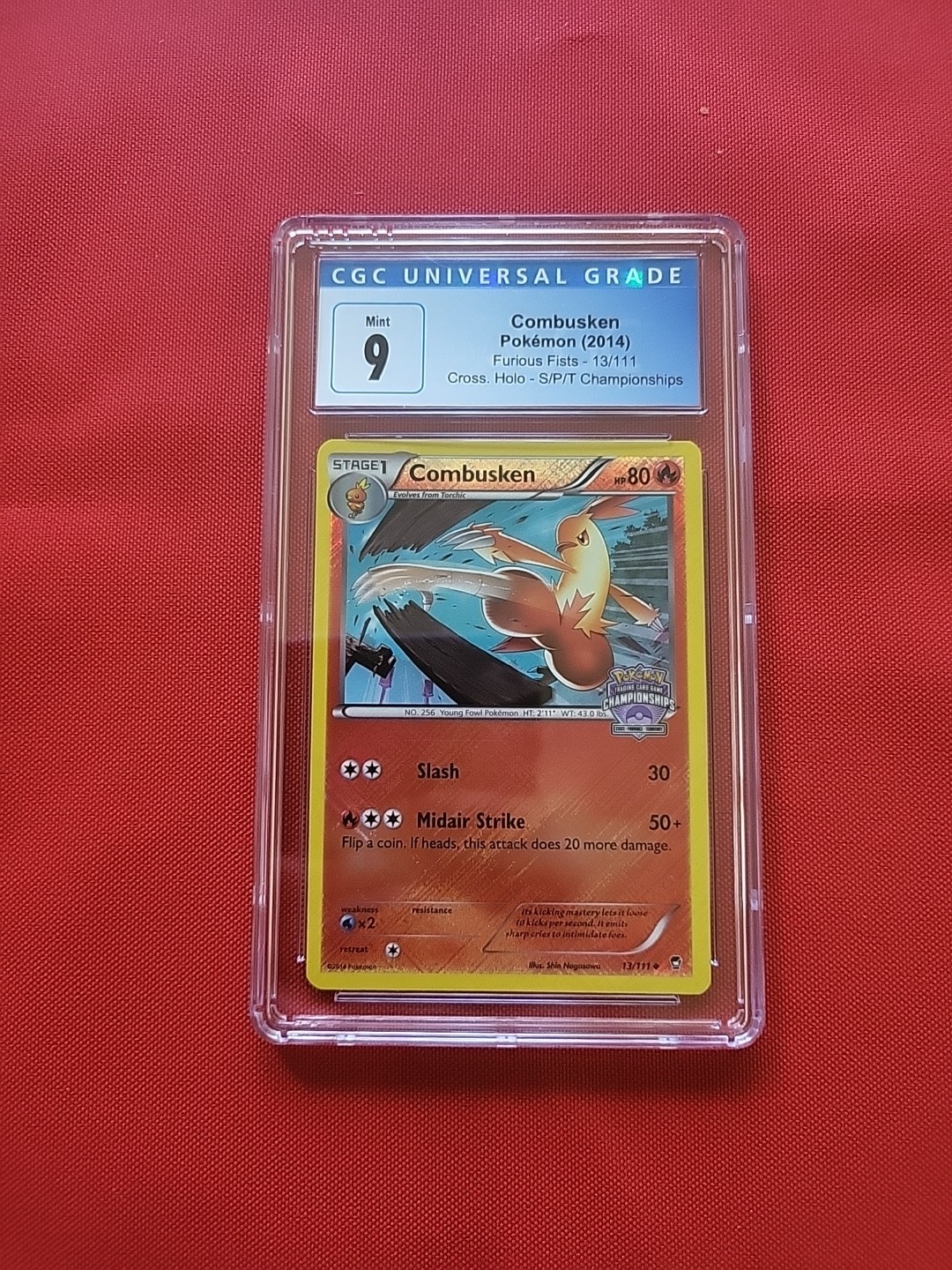 Pokemon: Combusken #13/111 Promos Crosshatch Holo Championships - CGC 9 MT - B39
