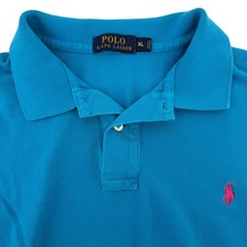 Polo Ralph Lauren Men's Turquoise Polo Shirt Pink Pony Logo Size XL