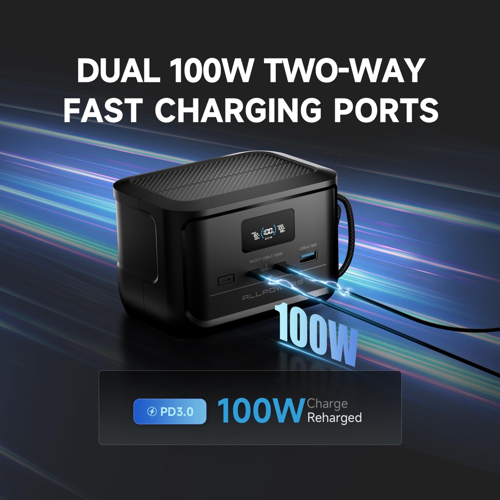 ALLPOWERS SOLAX P100 Portable Power Station 99WH Type-C Laptop Home Backup Bank