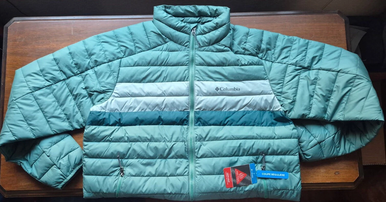 Columbia Power Lite Omni Heat Jacket Men’s Multicolor Green Large (Men) NWT