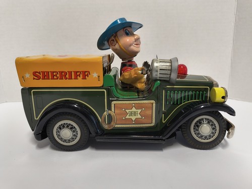 NOMURA SHERIFF CAR BATTERY OP EXCELLENT COMPLETE WORKING