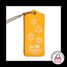COACH MAGNET NOVELTY Hang Tag Logo Yellow Daisy Flower Floral Leather Bag Charm