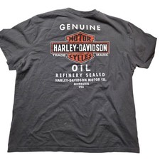 Harley Davidson Milwaukee Oil Refinery Sealed Black Tee Size Large